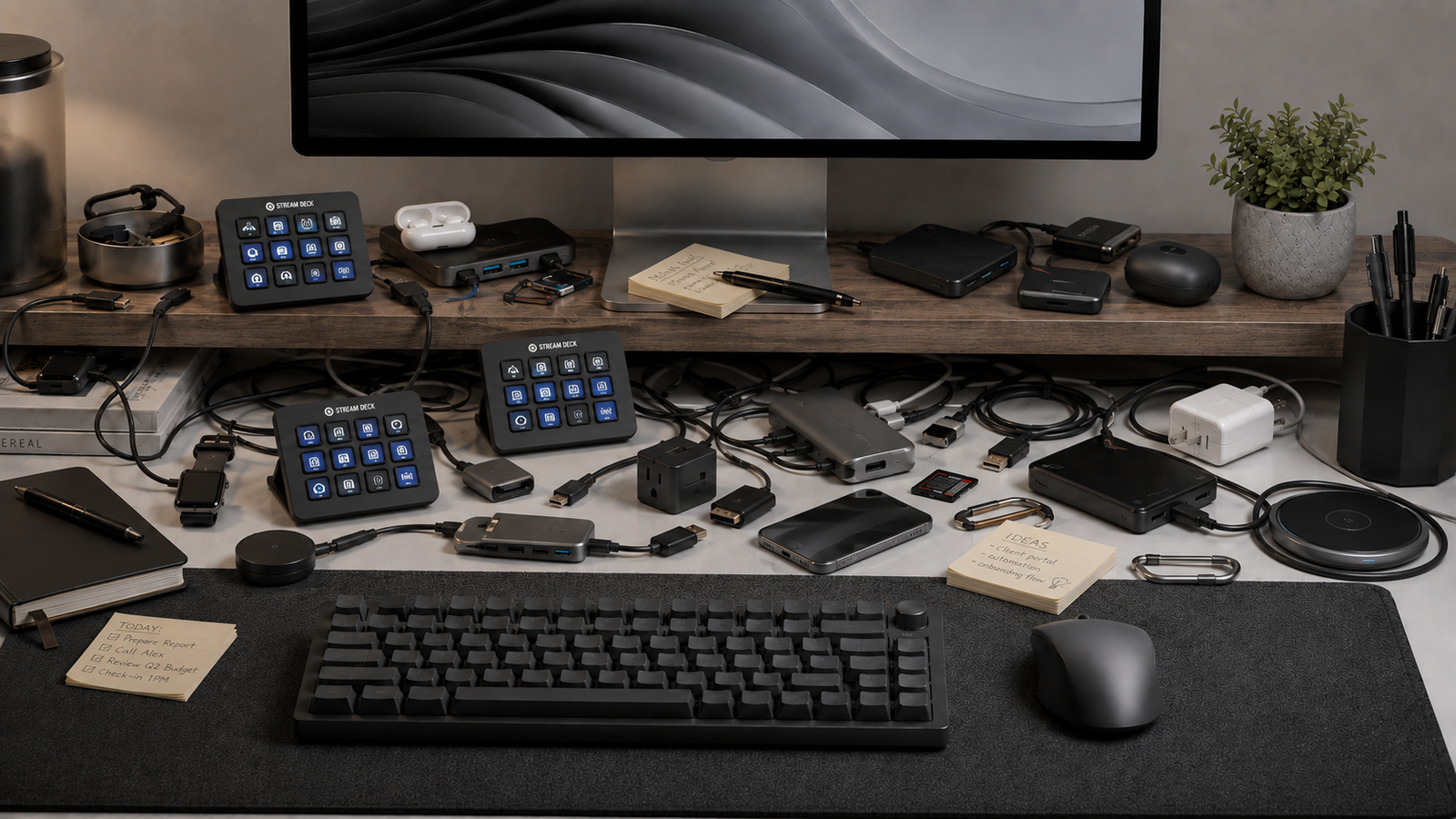 Before — Scattered Desk